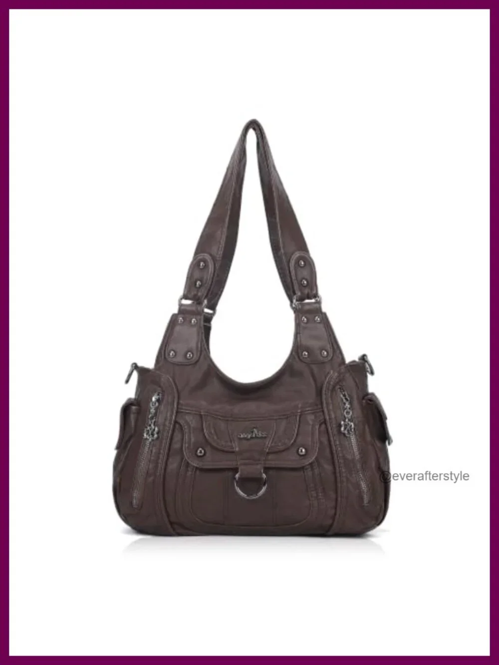 Vegan Leather Hobo Shoulder Bag with Adjustable Strap Satchel Tote